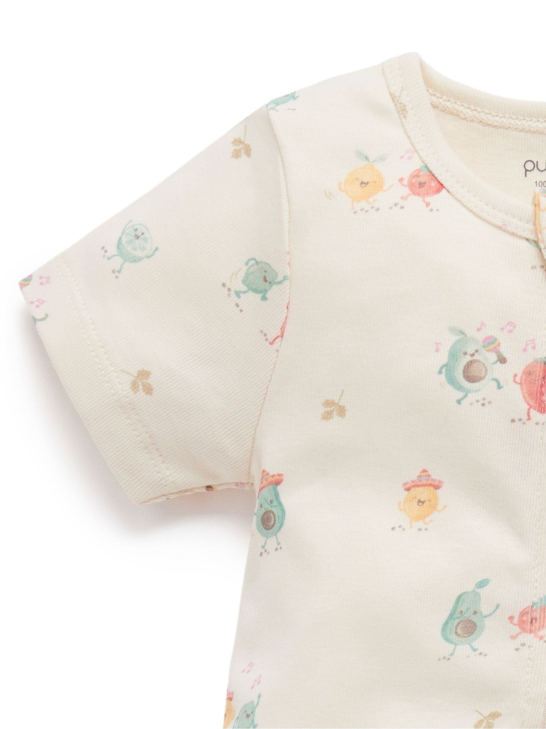 Purebaby Blue Short Sleeve Zip Rompers 2 Pack image 4