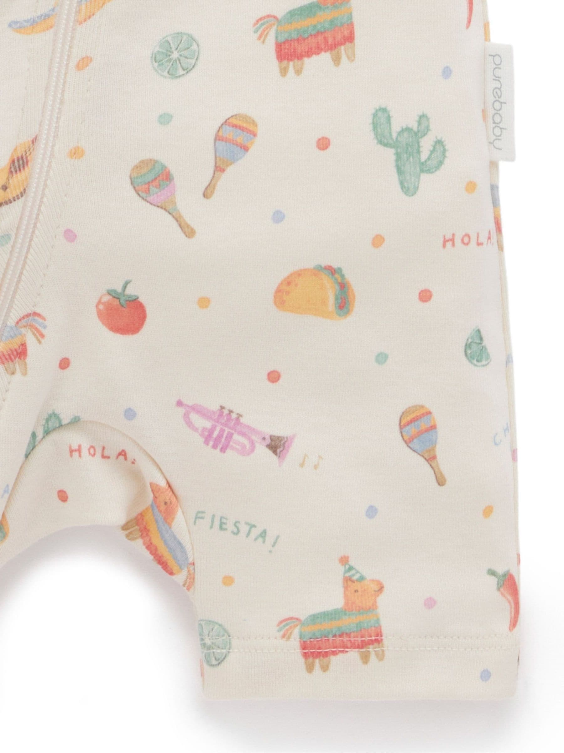 Purebaby Blue Short Sleeve Zip Rompers 2 Pack image 5