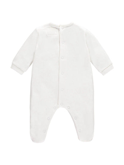 White 100% Cotton All In One With Embroidered Yoke & Hat image 2