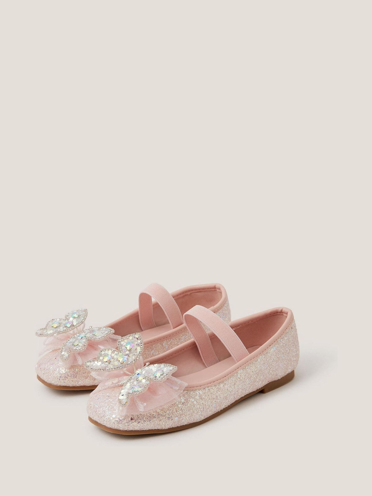 Monsoon Pink Sparkle Butterfly Ballet Flats - image 1