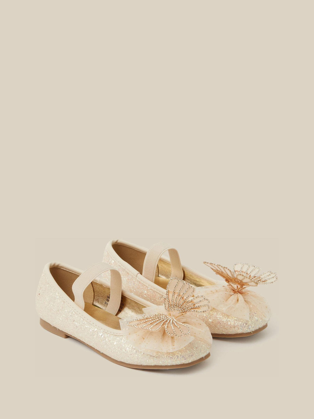 Monsoon Gold Sparkle Butterfly Ballet Flats - image 1