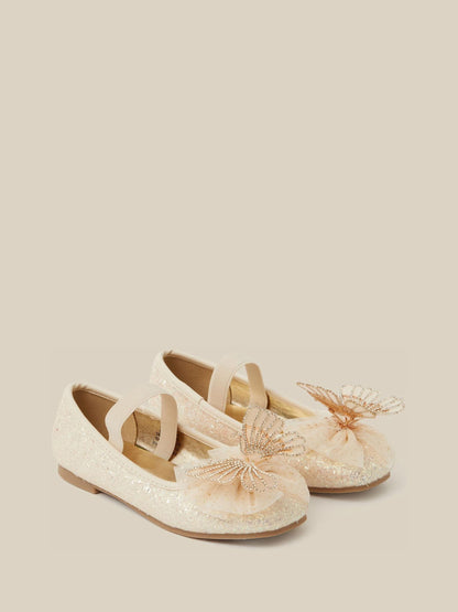 Monsoon Gold Sparkle Butterfly Ballet Flats - image 1