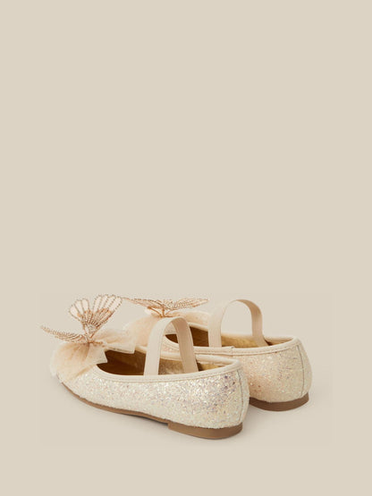 Monsoon Gold Sparkle Butterfly Ballet Flats - image 2