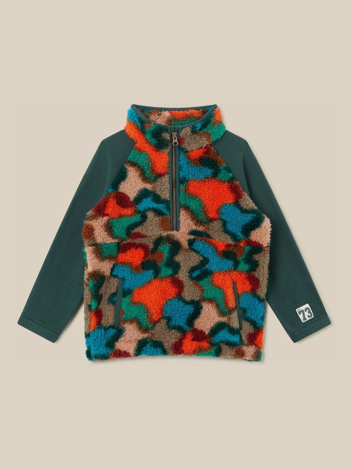Monsoon Blue Camo Print Half-Zip Fleece Jumper - image 1