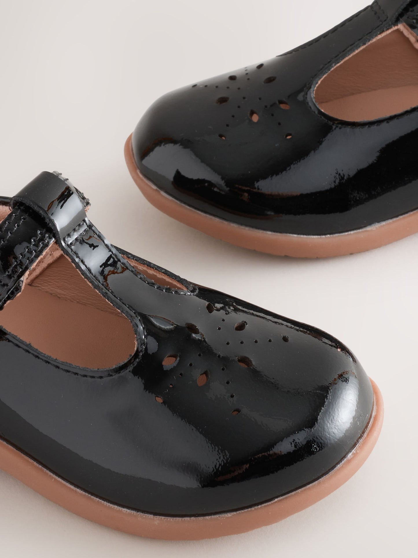 Black Patent Leather Standard Fit (F) First Walker T-Bar Touch Fastening Shoes image 4