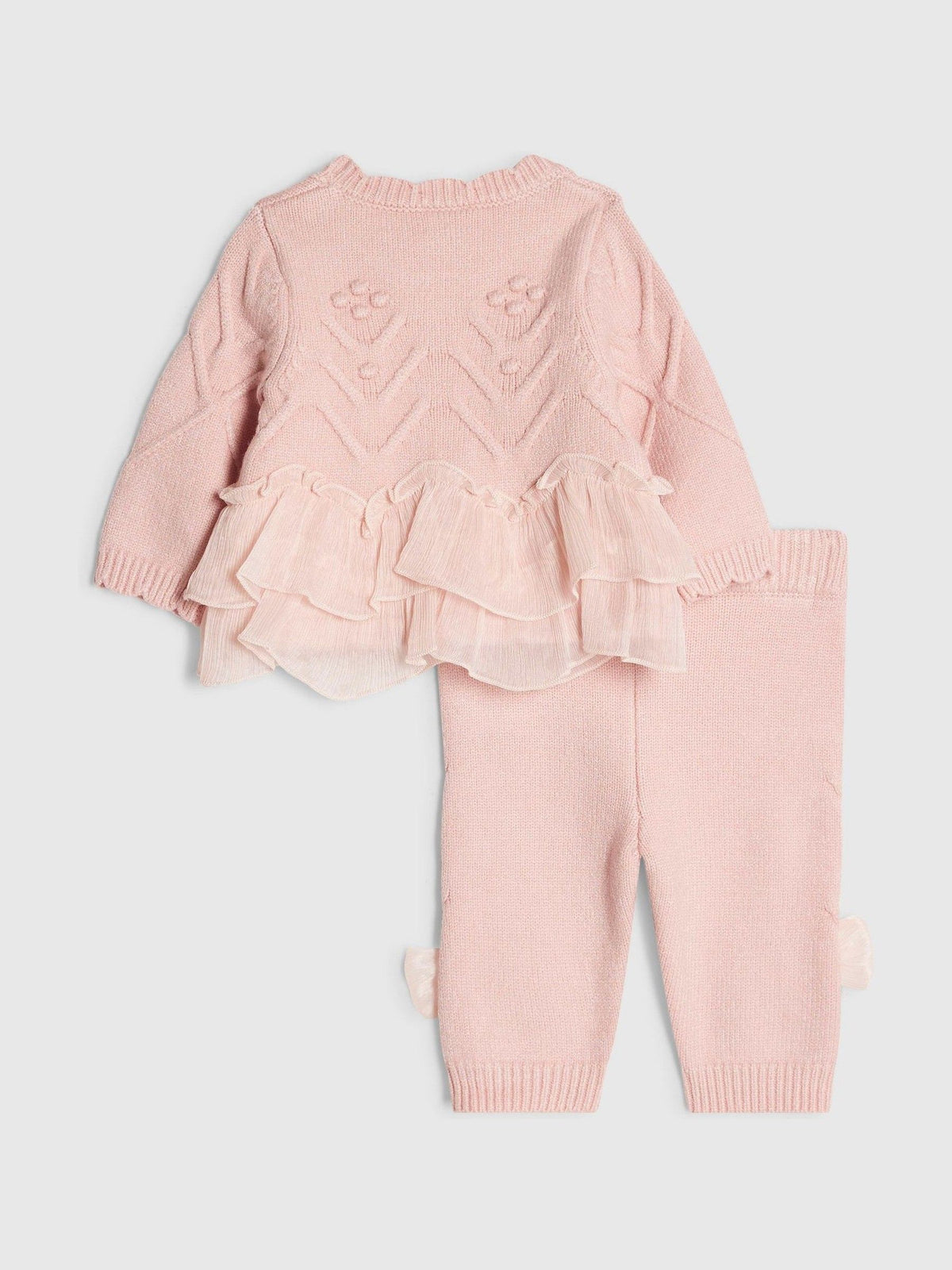 River Island Pink Bow Tulle Knit Legging Set - image 2