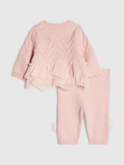 River Island Pink Bow Tulle Knit Legging Set - image 2