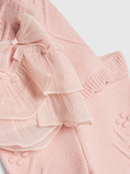 River Island Pink Bow Tulle Knit Legging Set - image 4