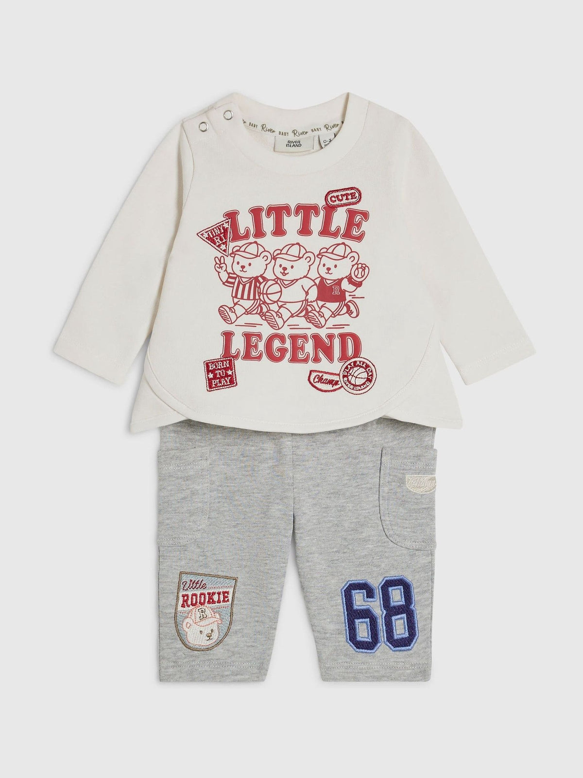 River Island Cream Little Legend Top and Joggers Set - image 3