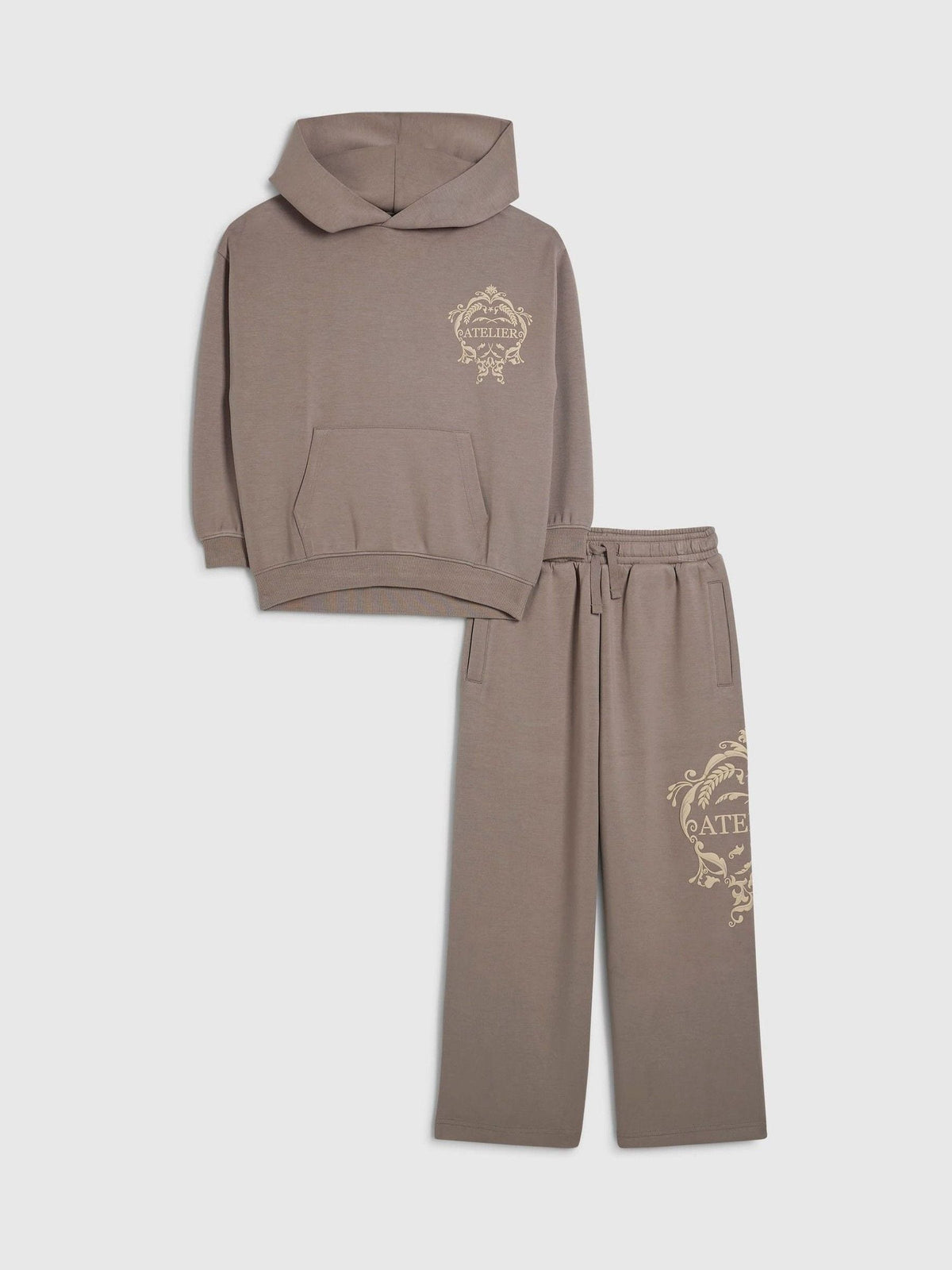 River Island Natural Oversized Baroque Hoodie & Joggers Set - image 1