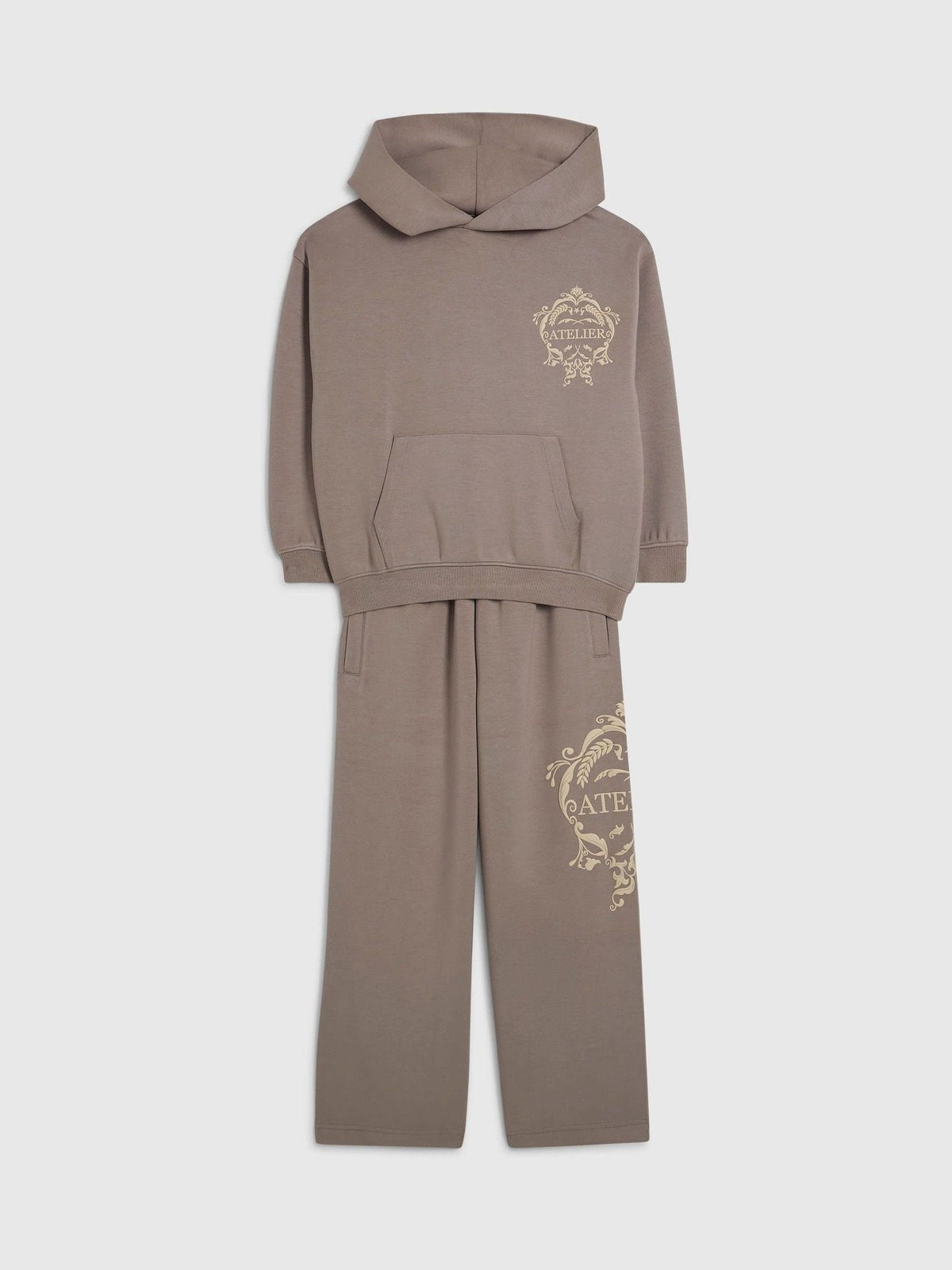 River Island Natural Oversized Baroque Hoodie & Joggers Set - image 2