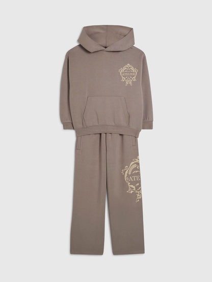River Island Natural Oversized Baroque Hoodie & Joggers Set - image 2