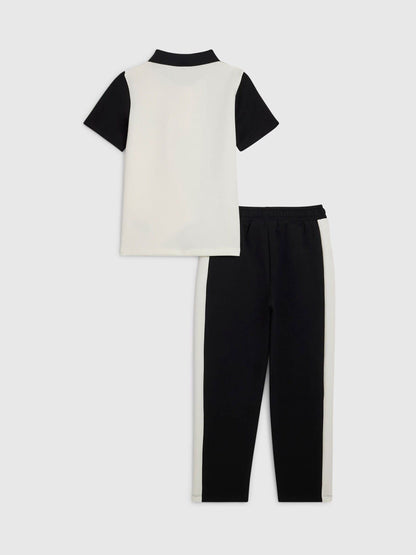River Island Black Slim Fit Polo Shirt & Joggers Set - image 2