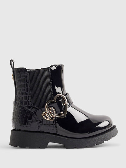 River Island Black Heart Buckle Boots - image 1
