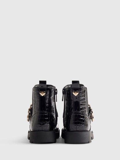 River Island Black Heart Buckle Boots - image 2