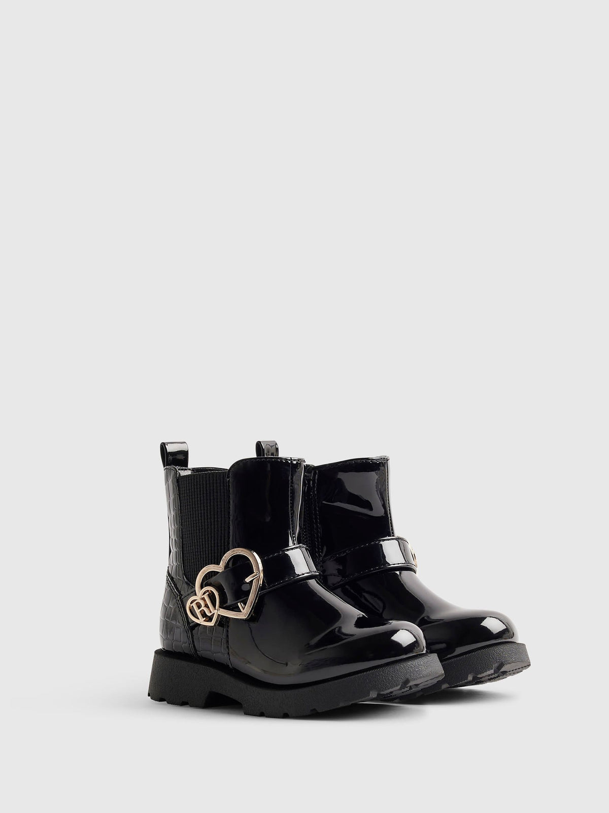 River Island Black Heart Buckle Boots - image 3