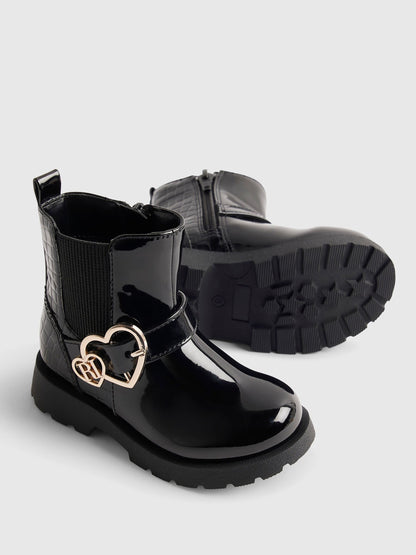 River Island Black Heart Buckle Boots - image 4