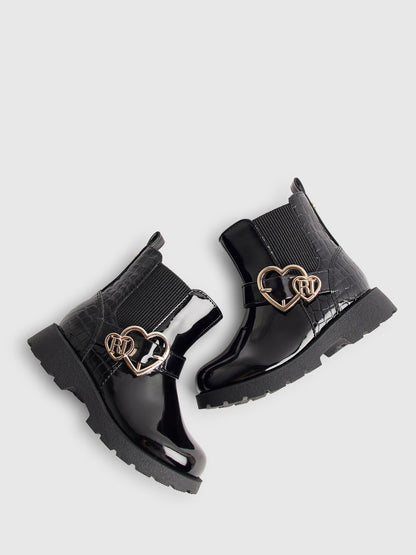 River Island Black Heart Buckle Boots - image 5