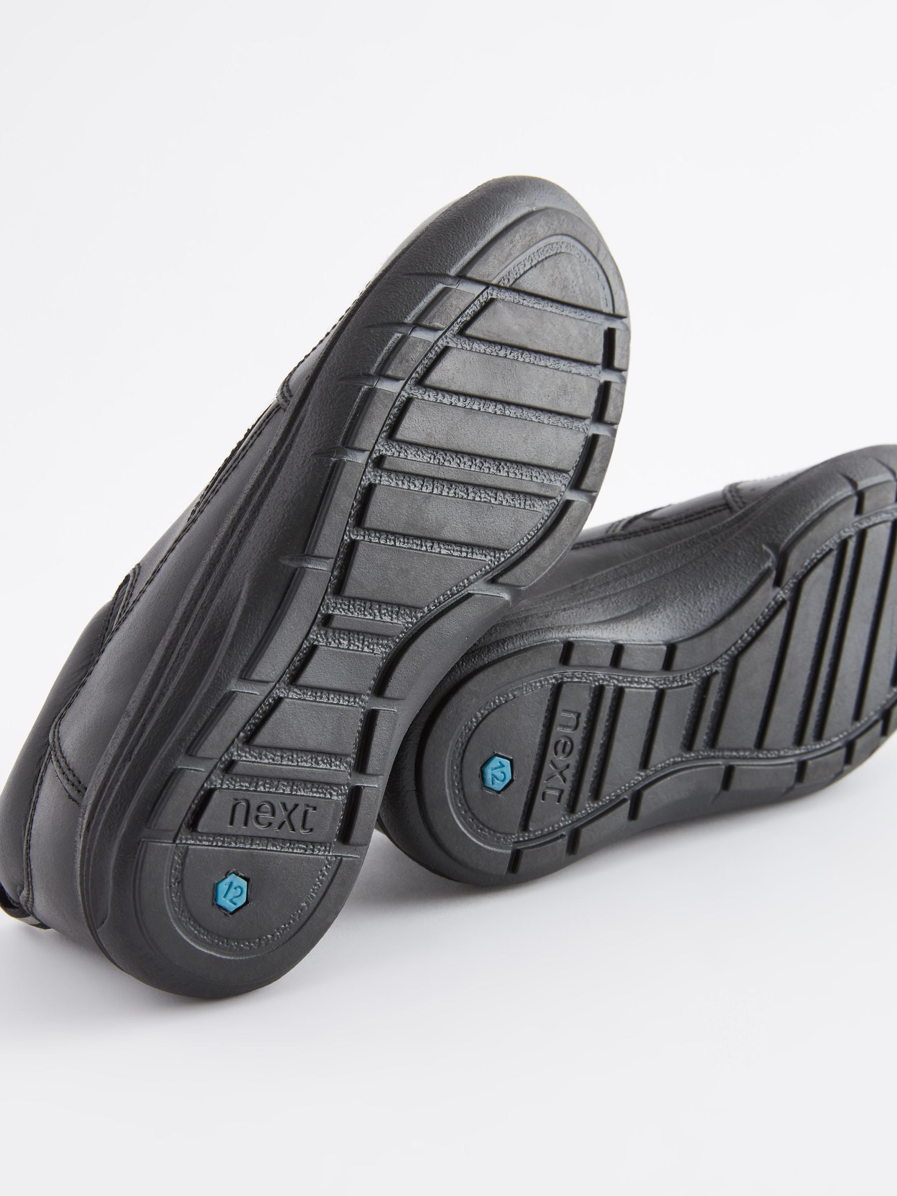Black Wide Fit (G) School Leather Lace-Up Shoes image 5