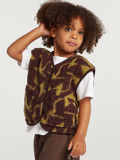 4th Arq Brown/Green Kids Borg Gilet - image 1