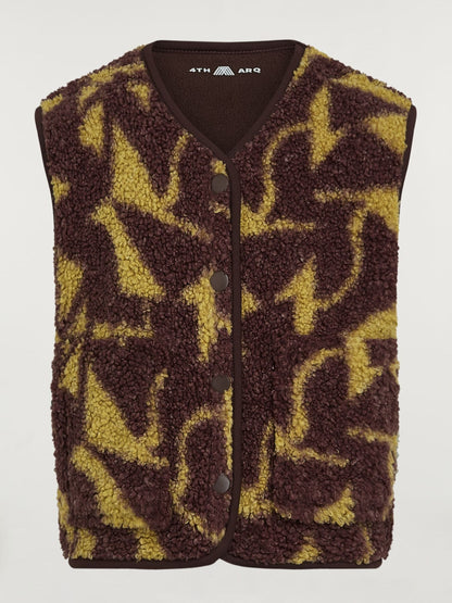 4th Arq Brown/Green Kids Borg Gilet - image 5