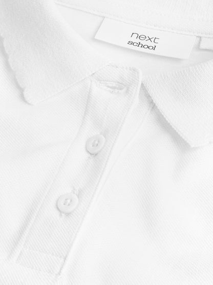 Dsiney Kidz - White Regular Fit Girls 2 Pack Cotton Short Sleeve Polo Shirts (3-16yrs) image 5