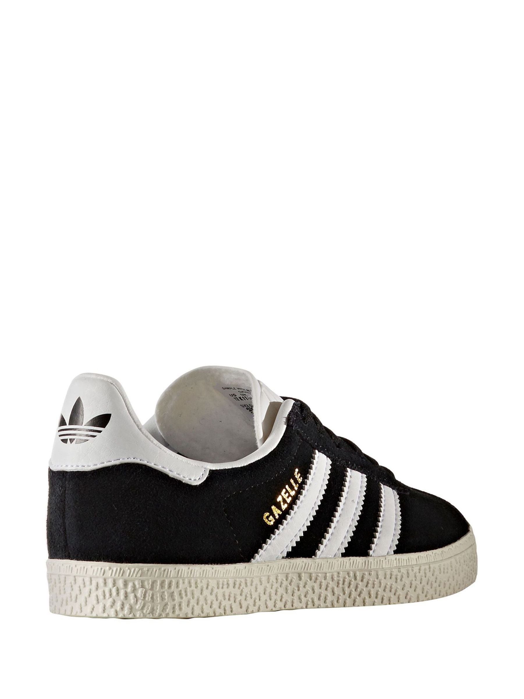 adidas Originals Black/White Gazelle Kids Trainers image 3