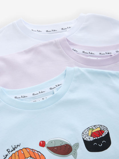 Dsiney Kidz - Olivia Rubin Boxy Fit Sushi Graphic T-Shirts 3 Pack image 7