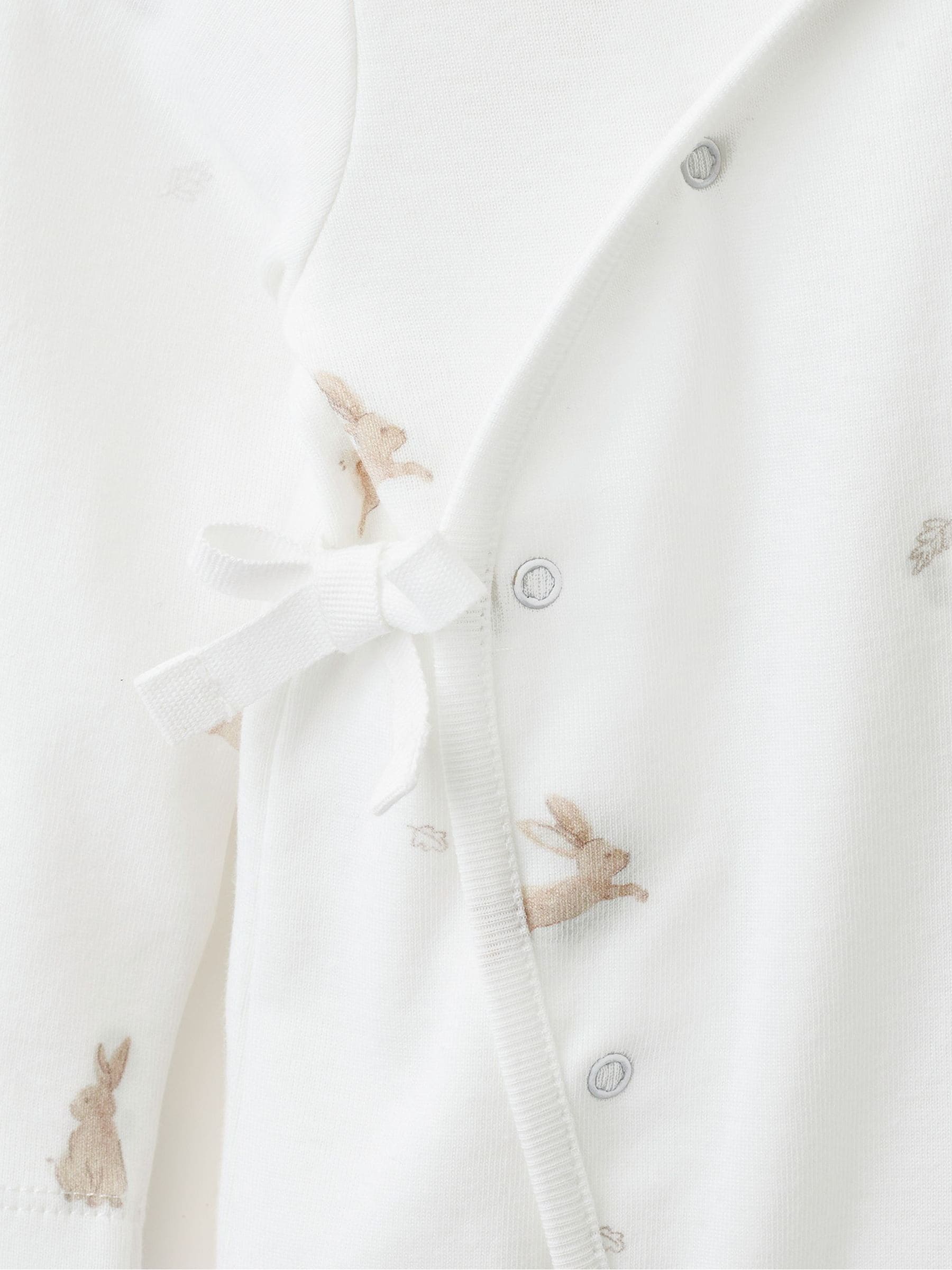 Dsiney Kidz - The White Company Natural Blend Playful Bunnies Wrap Sleepsuit image 4