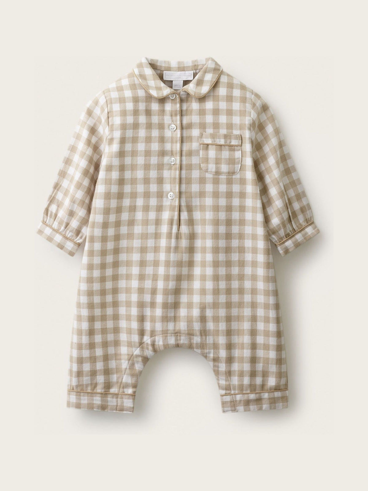 Dsiney Kidz - The White Company Natural Brushed Gingham Sleepsuit image 1