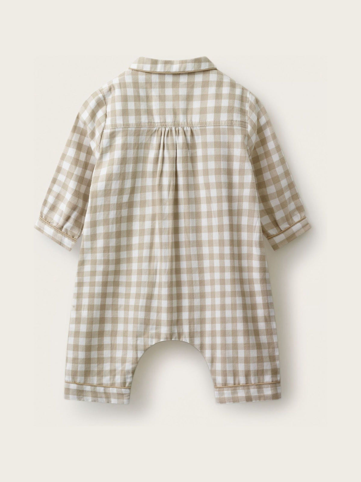 Dsiney Kidz - The White Company Natural Brushed Gingham Sleepsuit image 2