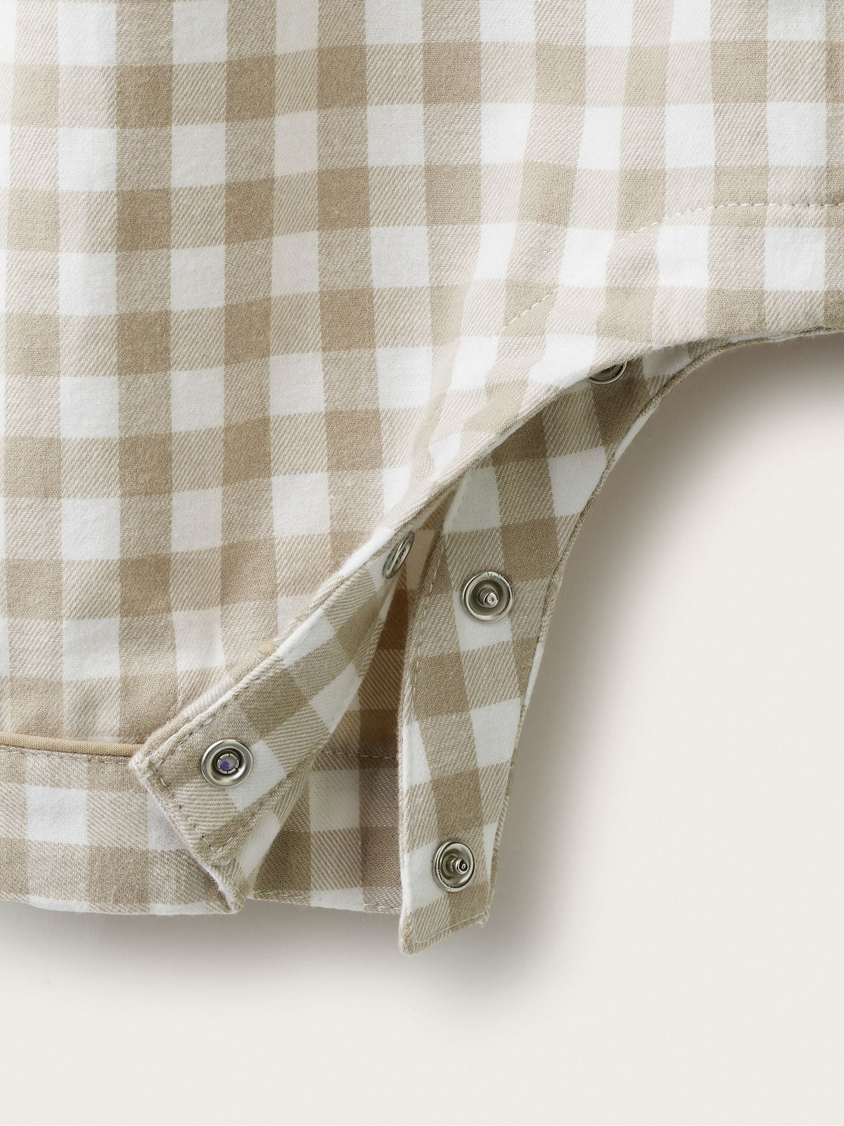 Dsiney Kidz - The White Company Natural Brushed Gingham Sleepsuit image 3