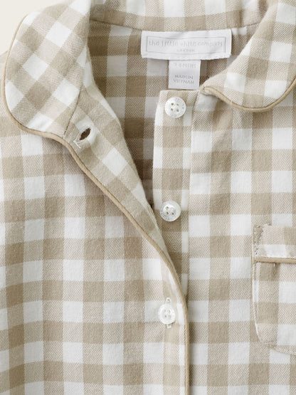 Dsiney Kidz - The White Company Natural Brushed Gingham Sleepsuit image 4