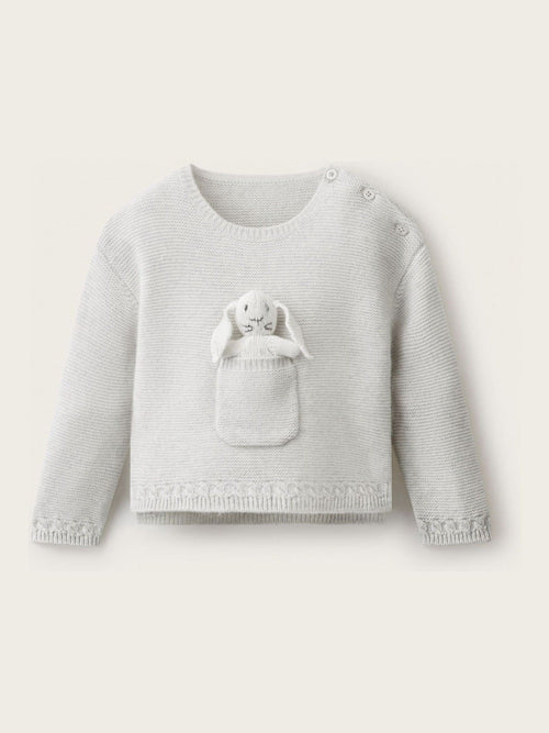 Dsiney Kidz - The White Company White Bunny Pocket Jumper With Cashmere image 1