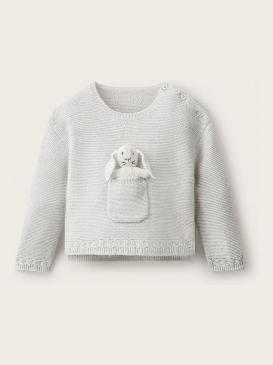 Dsiney Kidz - The White Company White Bunny Pocket Jumper With Cashmere image 1