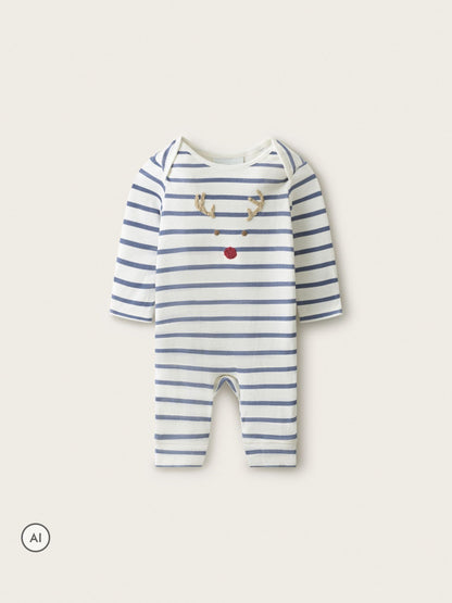 The White Company Blue Jingles Blue Stripe Romper - image 1