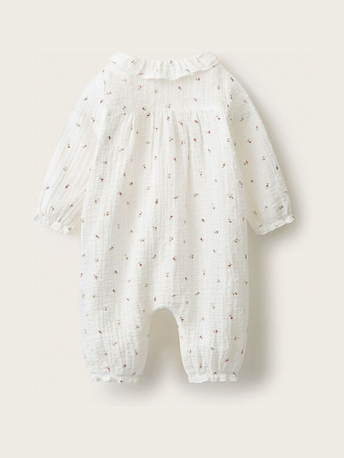 The White Company Cream Double  Ines Floral Frill Neck Sleepsuit - image 2