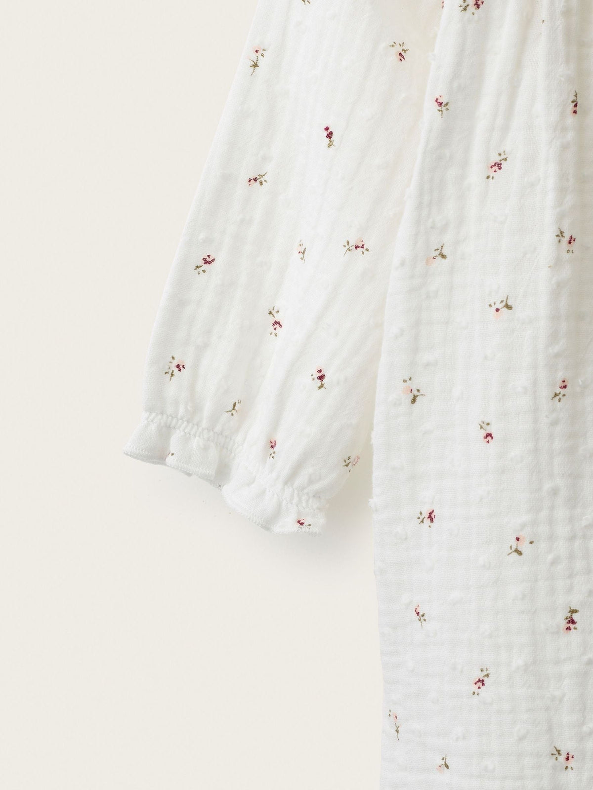 The White Company Cream Double  Ines Floral Frill Neck Sleepsuit - image 3