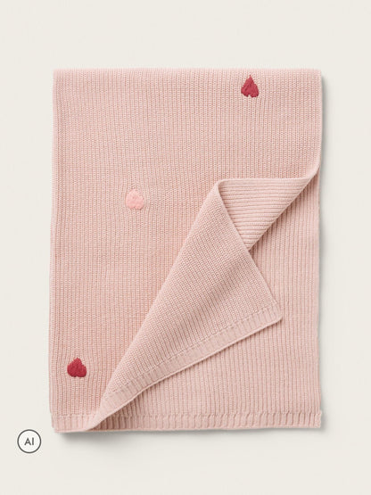 The White Company Pink Blend Heart Blanket - image 1