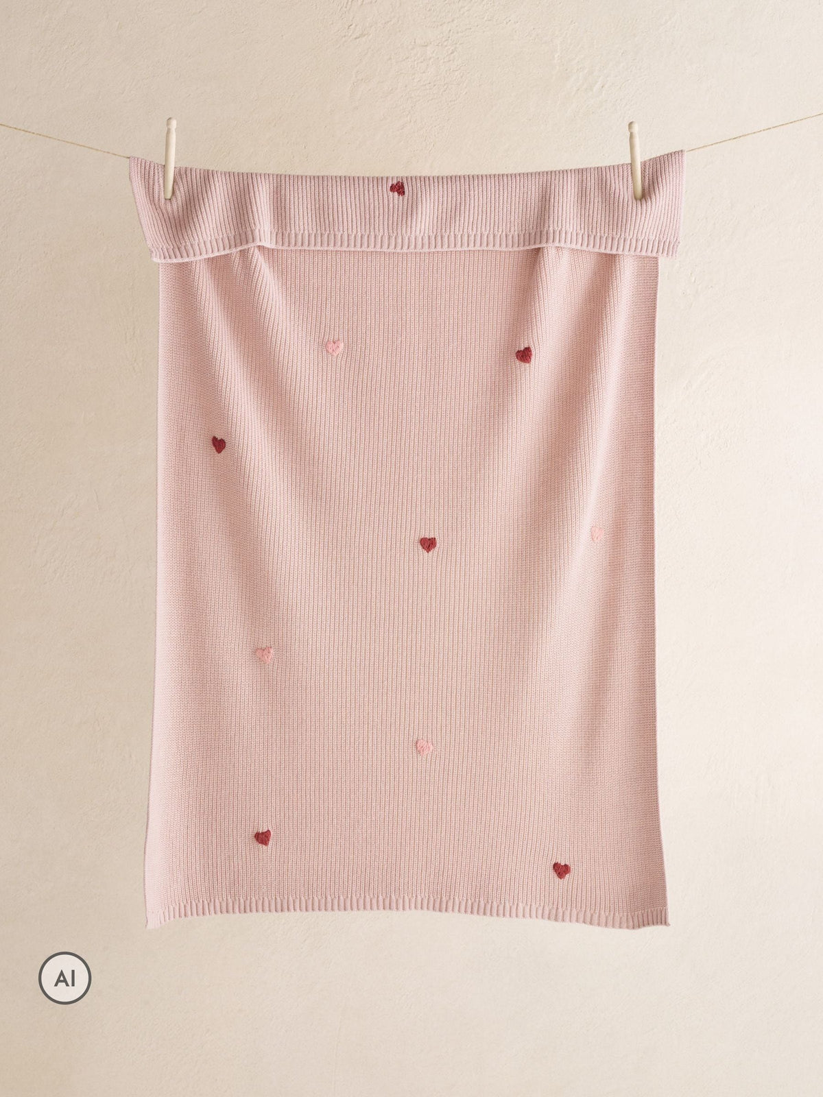 The White Company Pink Blend Heart Blanket - image 2
