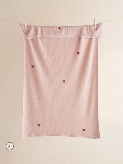 The White Company Pink Blend Heart Blanket - image 2