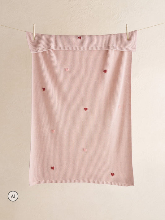 The White Company Pink Blend Heart Blanket - image 2