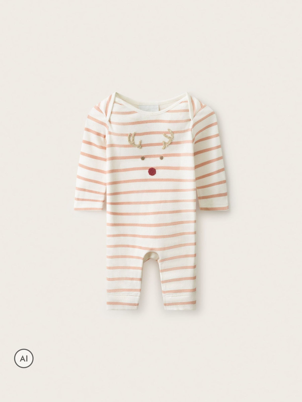 The White Company Pink Jingles Pink Stripe Romper - image 1