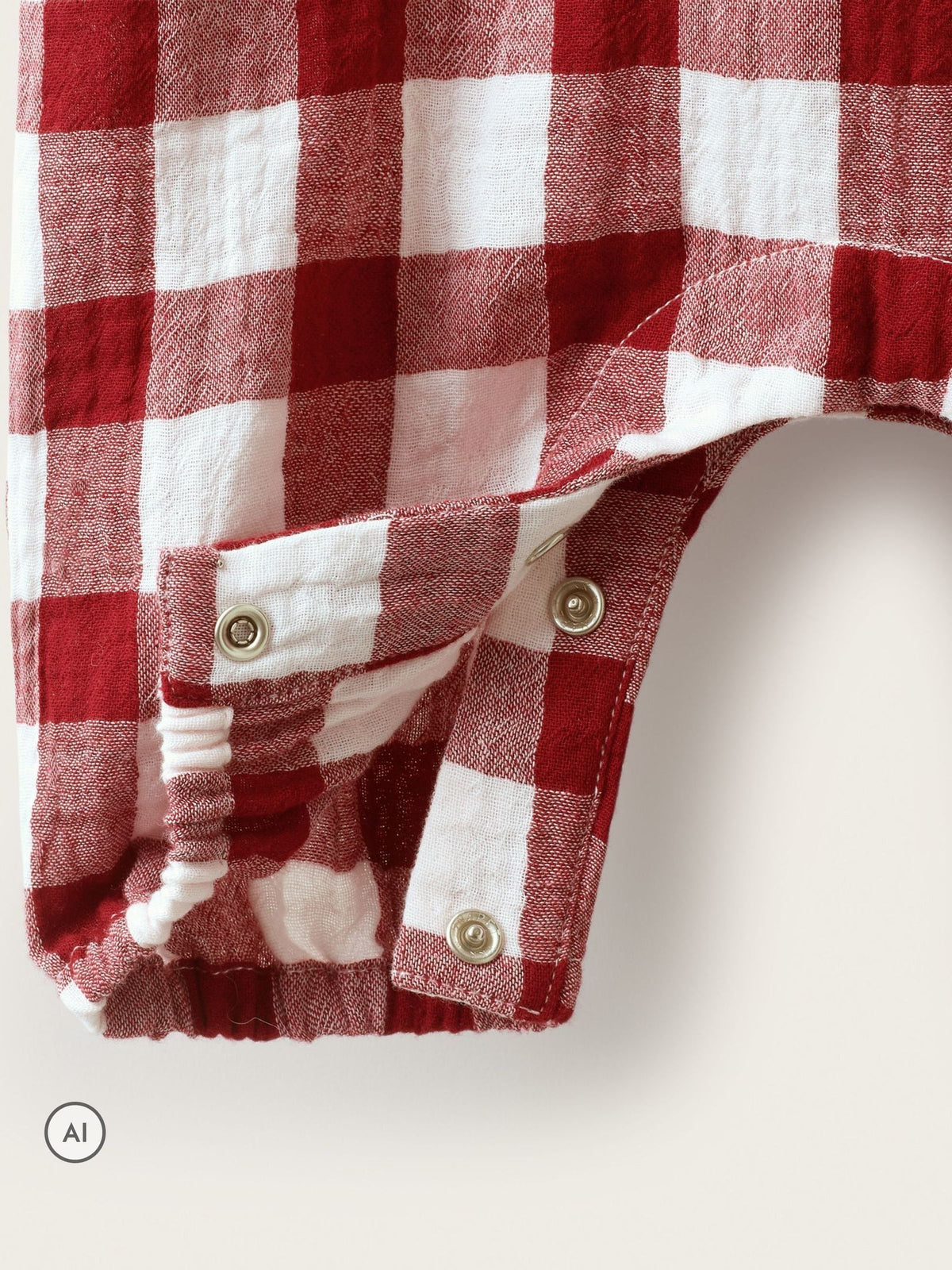 The White Company Red Double  Gingham Bubble Romper - image 4