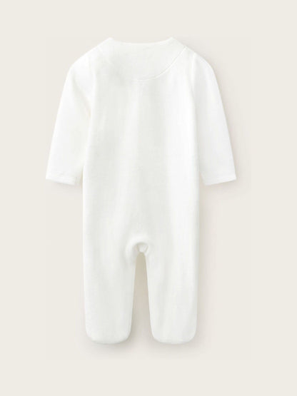 Dsiney Kidz - The White Company White Blend Velour Bunny Embroidered Sleepsuit image 2