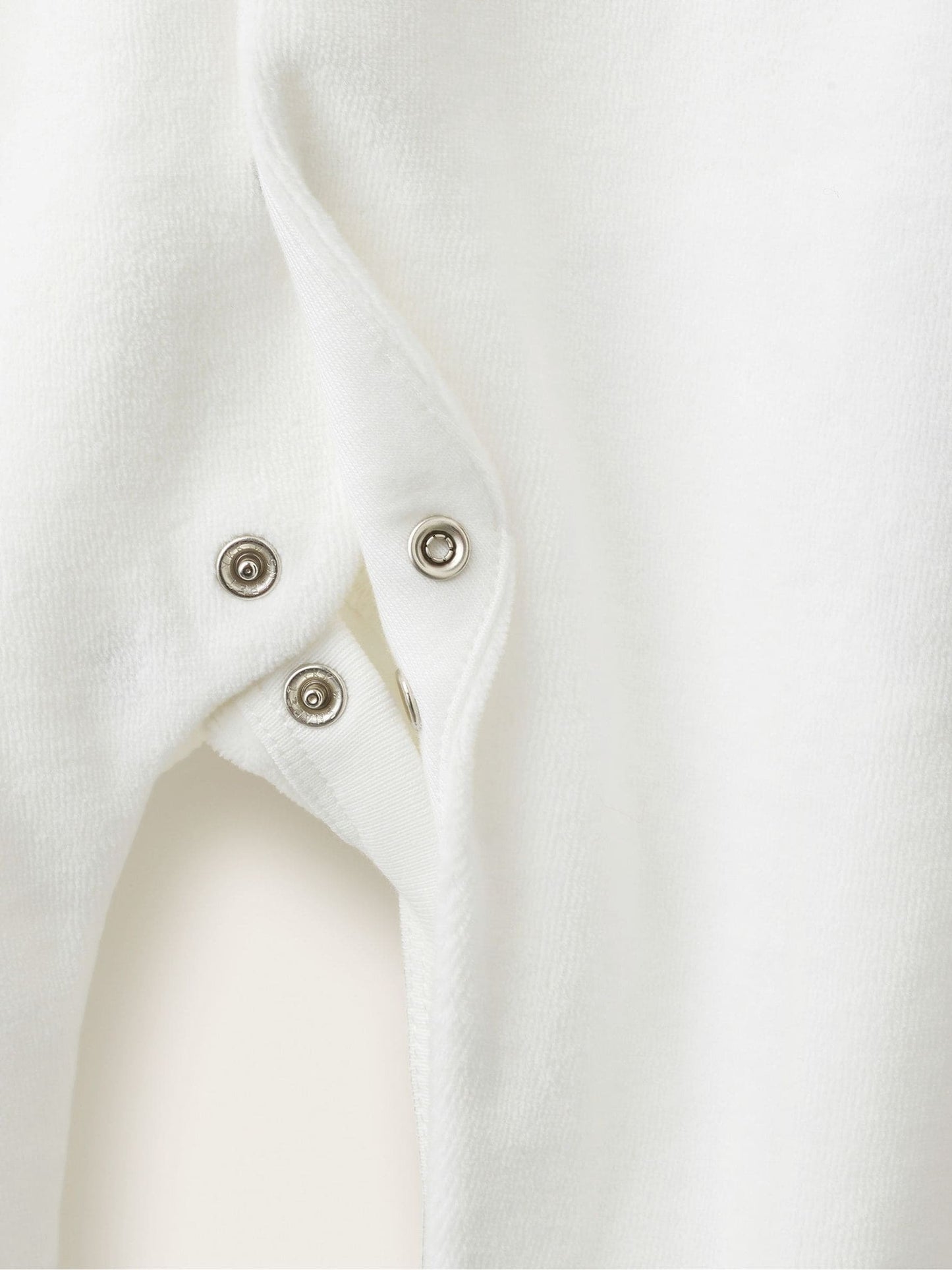Dsiney Kidz - The White Company White Blend Velour Bunny Embroidered Sleepsuit image 3