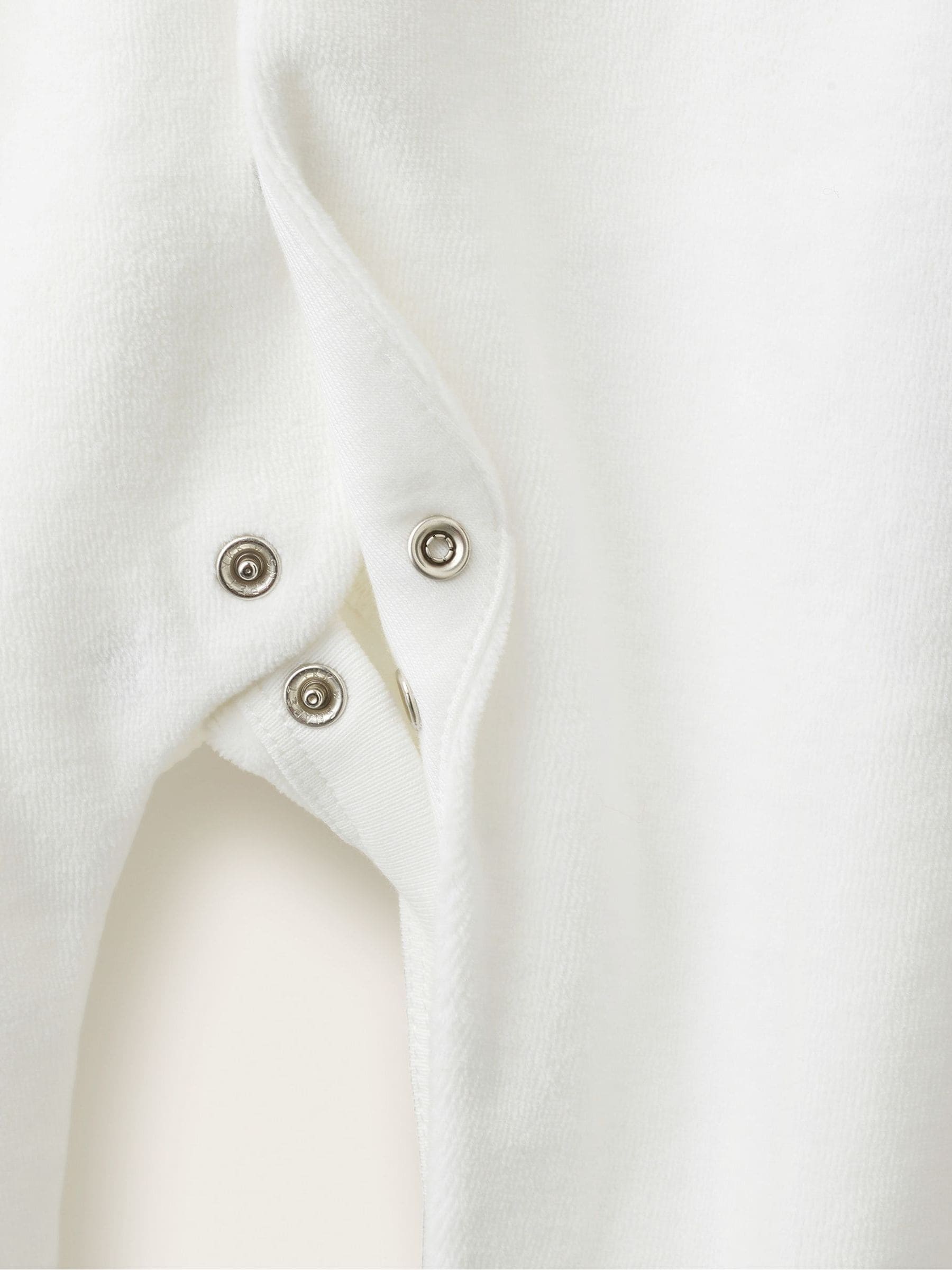 Dsiney Kidz - The White Company White Blend Velour Bunny Embroidered Sleepsuit image 3