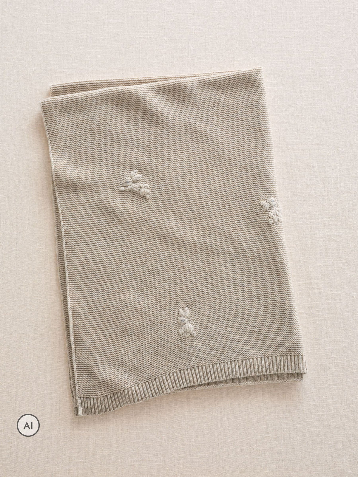 The White Company Grey Blend Playful Bunnies Blanket - image 2
