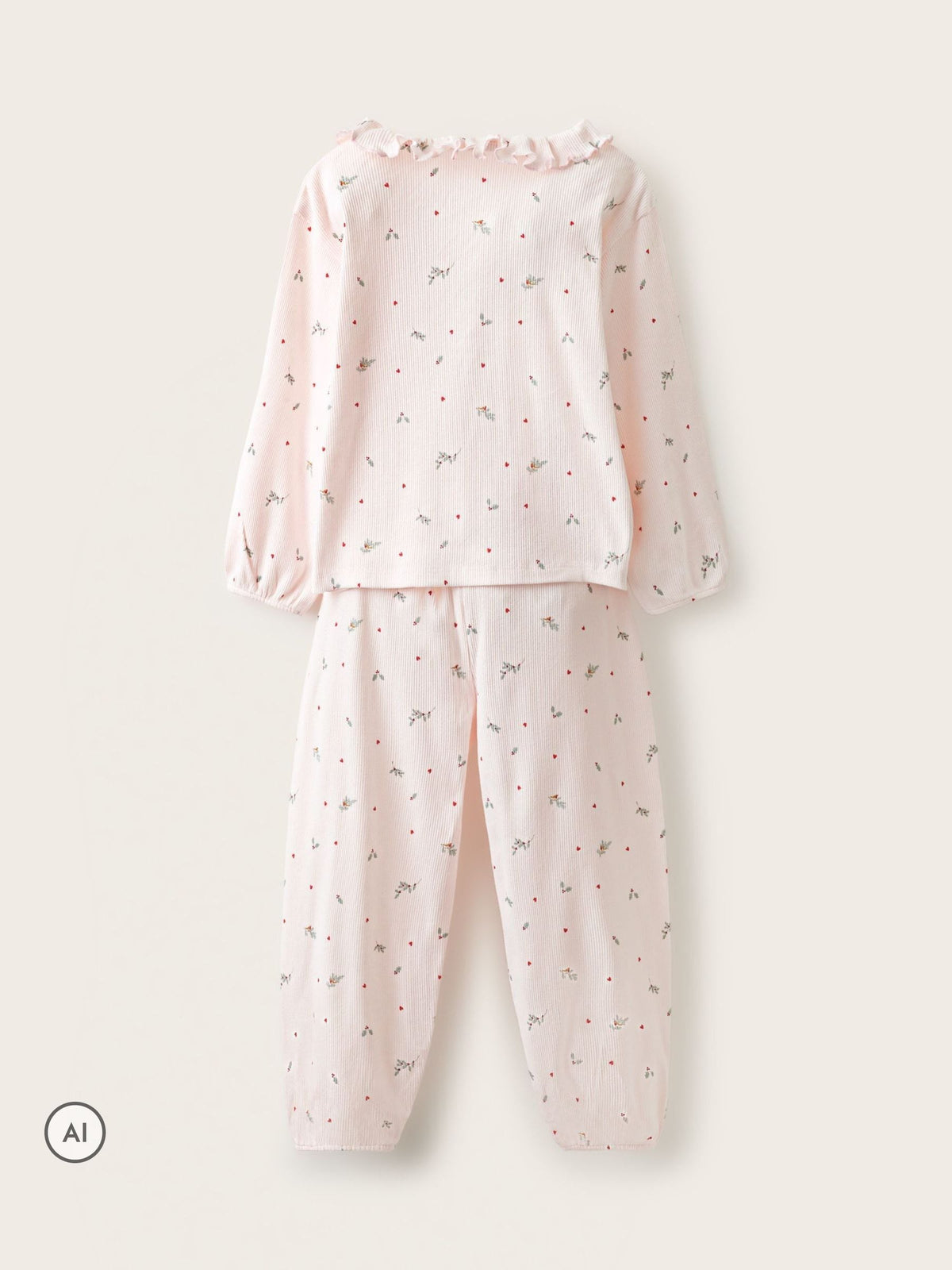 The White Company Pink Blend Holly & Heart Frill Neck Harem Pyjamas - image 2