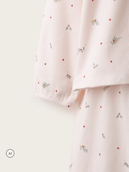 The White Company Pink Blend Holly & Heart Frill Neck Harem Pyjamas - image 3